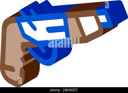 Illustrazione vettoriale dell'icona isometrica pistola Illustrazione Vettoriale