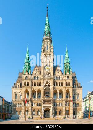 Municipio in Piazza Edvard Benes a Liberec, Repubblica Ceca. Foto Stock