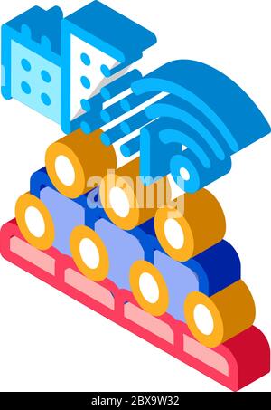 Illustrazione vettoriale dell'icona isometrica Wi-Fi di Resident Connect Illustrazione Vettoriale