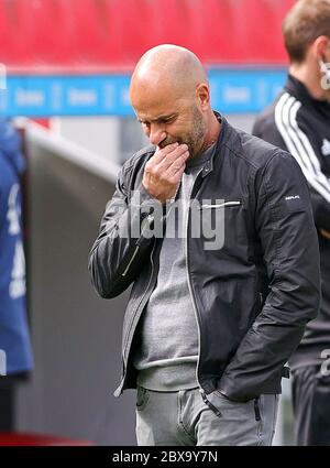 Leverkusen, Germania, 6 giugno 2020, Peter BOSZ, capofametro Leverkusen al 1.Bundesliga match BAYER 04 LEVERKUSEN - FC BAYERN MUENCHEN in stagione 2019/2020 am giorno 30. Foto: © Peter Schatz / Alamy Live News / Ralf Ibing/Firo/Pool - LE NORMATIVE DFL VIETANO L'USO DI FOTOGRAFIE come SEQUENZE DI IMMAGINI e/o QUASI-VIDEO - Agenzie di Notizie nazionali e internazionali FUORI uso editoriale Foto Stock