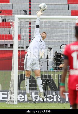 Leverkusen, Germania, 6 giugno 2020, Manuel NEUER, FCB 1 alla partita 1.Bundesliga BAYER 04 LEVERKUSEN - FC BAYERN MUENCHEN nella stagione 2019/2020:00 giorno 30. Foto: © Peter Schatz / Alamy Live News / Ralf Ibing/Firo/Pool - LE NORMATIVE DFL VIETANO L'USO DI FOTOGRAFIE come SEQUENZE DI IMMAGINI e/o QUASI-VIDEO - Agenzie di Notizie nazionali e internazionali FUORI uso editoriale Foto Stock