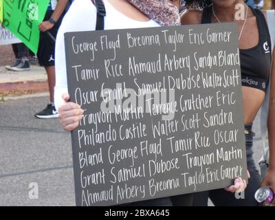 Black Lives Matter protesta, 5 giugno 2020, Sierra Vista, Arizona, USA Foto Stock