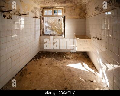 Rovine sanatorio italiano a Eleousa, Rodi Foto Stock