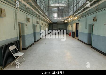 Sbarco in carcere a Shepton Mallet, Somerset, Inghilterra Foto Stock