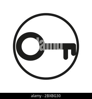 Icona chiave in cerchio. Illustrazione vettoriale . Illustrazione Vettoriale
