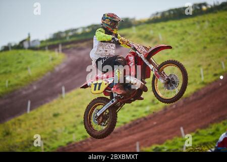 Gara di motocross a Exeter Foto Stock