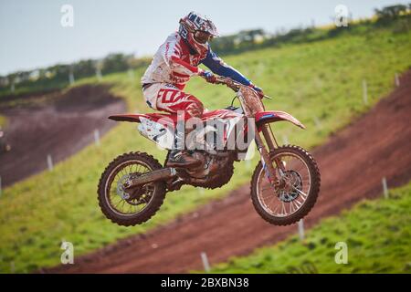 Gara di motocross a Exeter Foto Stock