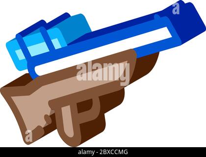 Illustrazione vettoriale dell'icona isometrica della pistola di caccia Illustrazione Vettoriale