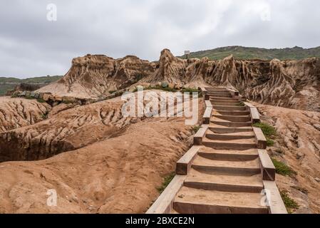 Sul sentiero costiero presso il monumento nazionale Cabrillo. San Diego, California, Stati Uniti. Foto Stock