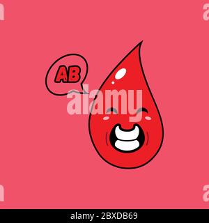 Questa illustrazione raffigura una mascotte di sangue. Questa illustrazione è destinata ad attività umanitarie, come la donazione di sangue. Illustrazione Vettoriale