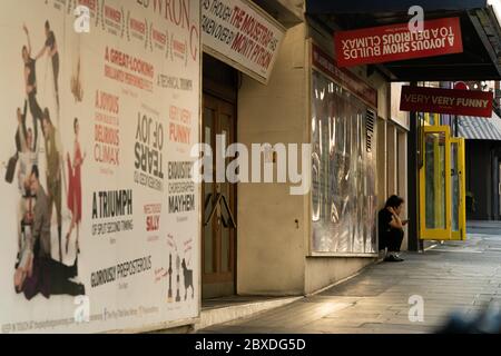 Duchess Theatre Aldwych durante il blocco del coronavirus britannico Foto Stock