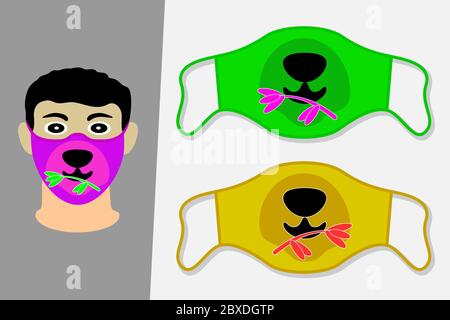 Maschera medica per prevenire il virus della corona covid-19, libero disegno vettoriale Illustrazione Vettoriale