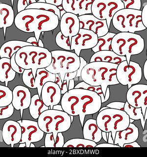 Punto interrogativo Comic Speech Bubbles Seamless Pattern Illustrazione Vettoriale