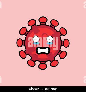 Questa è una corona virus mascotte illustrazione che ha uno stile di illustrazione chibi. Questa illustrazione può essere utilizzata in una varietà di attività e formazione. Illustrazione Vettoriale