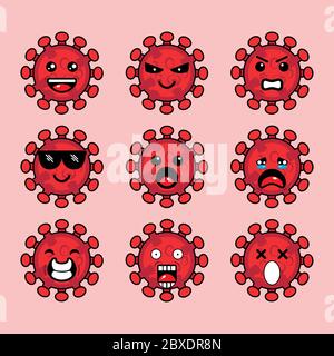 Questa è una corona virus mascotte illustrazione che ha uno stile di illustrazione chibi. Questa illustrazione può essere utilizzata in una varietà di attività e formazione. Illustrazione Vettoriale