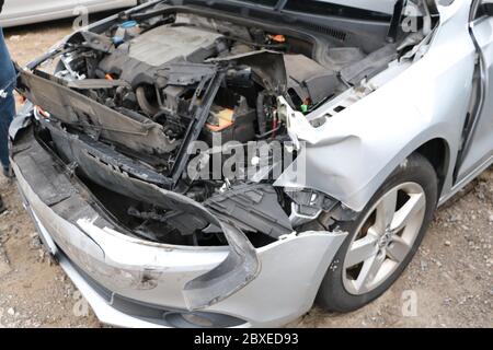 Primo piano su un motore per auto, Nashville, Tennessee Foto Stock