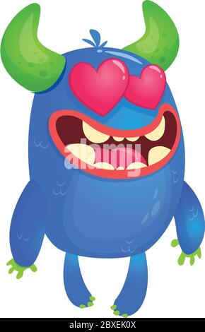 Divertente simpatico mostro cupido. San Valentino Illustrazione Vettoriale
