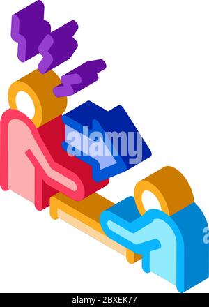 illustrazione vettoriale dell'icona isometrica riprimand man Illustrazione Vettoriale