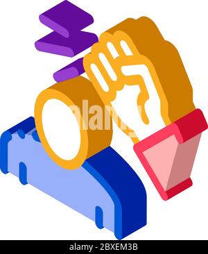 illustrazione vettoriale dell'icona isometrica dell'uomo battente Illustrazione Vettoriale