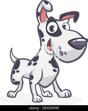 Carino cane dalmata Cartoon. Illustrazione vettoriale Illustrazione Vettoriale