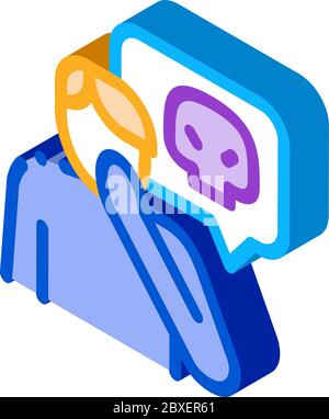 illustrazione vettoriale dell'icona isometrica uomo bully Illustrazione Vettoriale