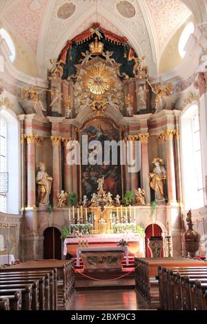 La chiesa dell'Assunzione della Vergine Maria a San Giovanni in Austria Foto Stock