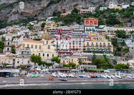 Italia, Campania, Positano - 14 agosto 2019 - scorcio della bella Positano Foto Stock