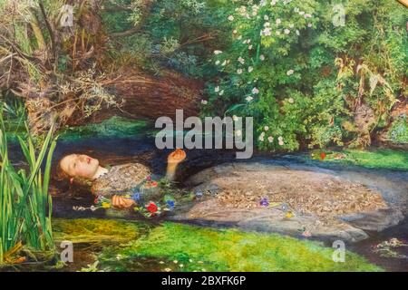 Dipinto intitolato 'Ophelia' di John Everett Millais datato 1851 Foto Stock