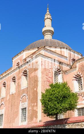 Moschea di Suleiman nella città medievale di Rodi, Isola di Rodi, Grecia Foto Stock