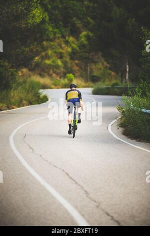 Motociclista professionista in azione Foto Stock