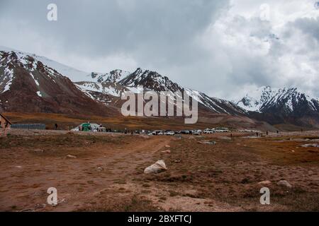 Bellissima vista del Khunjerab Pass - Pak China Border Foto Stock