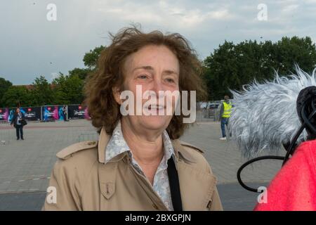 Regisseurin Hermine Huntgeburth, Produzent Michael Lehmann, Zeise, Autokino, Heiligengeistfeld, Amburgo, Udo Lindenberg, Mach dein Ding, 06.06.2020 Foto Stock