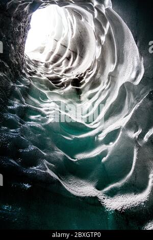 Ghiacciaio di Solheimjokull, Route 1, South Coast, Ring Road, Islanda Foto Stock