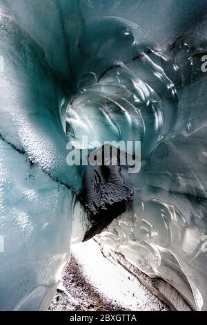 Ghiacciaio di Solheimjokull, Route 1, South Coast, Ring Road, Islanda Foto Stock