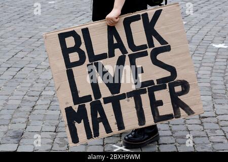 Roma, Italia. 07 giugno 2020. Roma, Piazza del Popolo, manifestazione del movimento della materia nera vita Credit: SPP Sport Press Photo. /Alamy Live News Foto Stock