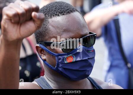 Roma, Italia. 07 giugno 2020. Roma, Piazza del Popolo, manifestazione del movimento della materia nera vita Credit: SPP Sport Press Photo. /Alamy Live News Foto Stock