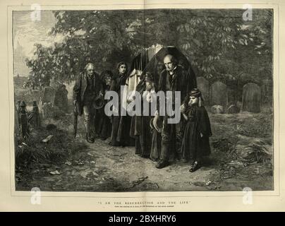 Io sono la Resurrezione e la vita (i funerali del Villaggio). Frank Holl, 1872 Foto Stock