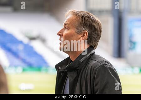 Copenaghen, Danimarca. 07 giugno 2020. Kasper Hjulmand, allenatore della nazionale danese, visto sugli stand durante la partita 3F Superliga tra il FC Copenhagen e il Randers FC a Telia Parken. (Photo Credit: Gonzales Photo/Alamy Live News Foto Stock