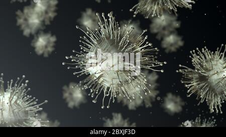 Concettuale cellule di virus . SARS Covid-19 coronavirus Foto Stock