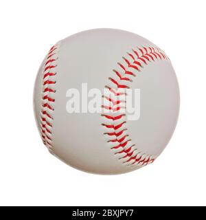 Nuova palla da baseball su sfondo bianco isolato Foto Stock