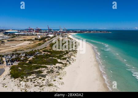 Freemantle Australia 5 novembre 2019: Fremantle Beach e ormeggio a Freemantle, Perth, Australia Foto Stock