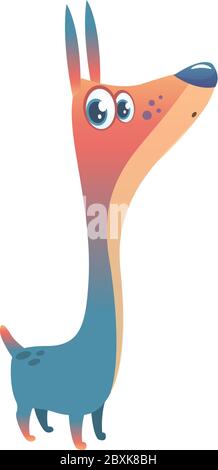 Divertente doberman pinscher cane cartoon illustrazione Illustrazione Vettoriale