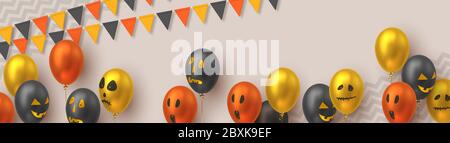 Banner Halloween con spazio per la copia. Illustrazione Vettoriale