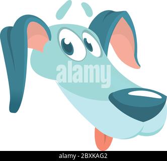 Illustrazione di un vettrice di carino di Dachshund. Icona testa doggy. Isolato su sfondo bianco Illustrazione Vettoriale