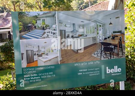 Casa tradizionale australiana cottage in vendita in Avalon Beach Sydney in vendita da Belle Property Agency, Australia Foto Stock