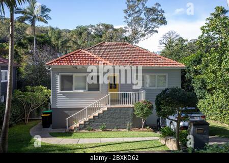 Casa cottage australiana a Avalon Beach sulle spiagge nord di Sydney, NSW, Australia Foto Stock