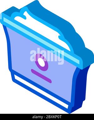 tazza di plastica di yogurt icona isometrica illustrazione vettoriale Illustrazione Vettoriale