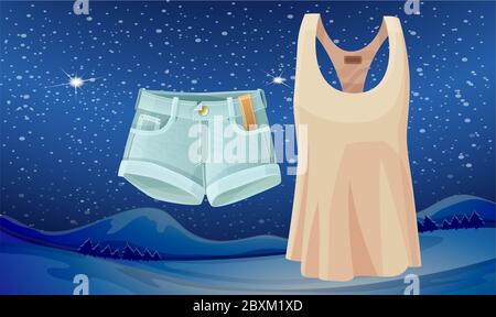 simk up illustrazione di abito di moda su sfondo astratto Illustrazione Vettoriale