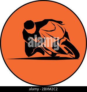 Racer ride sportbike eps 10 vettore icona isolato Illustrazione Vettoriale
