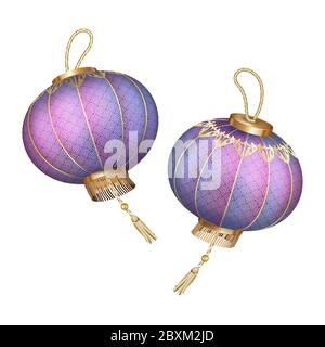 Lanterne cinesi di seta Illustrazione Vettoriale